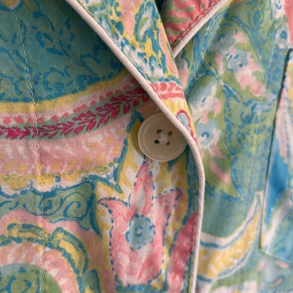 Lauren Ralph Lauren Pastel Paisley Print Sleep Shirt Button Front Size Small - Picture 6 of 10
